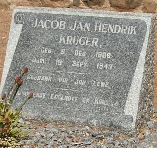 KRUGER Jacob Jan Hendrik 1886-1943