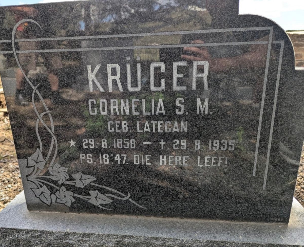 KRUGER Cornelia S.M. nee LATEGAN 1858-1935