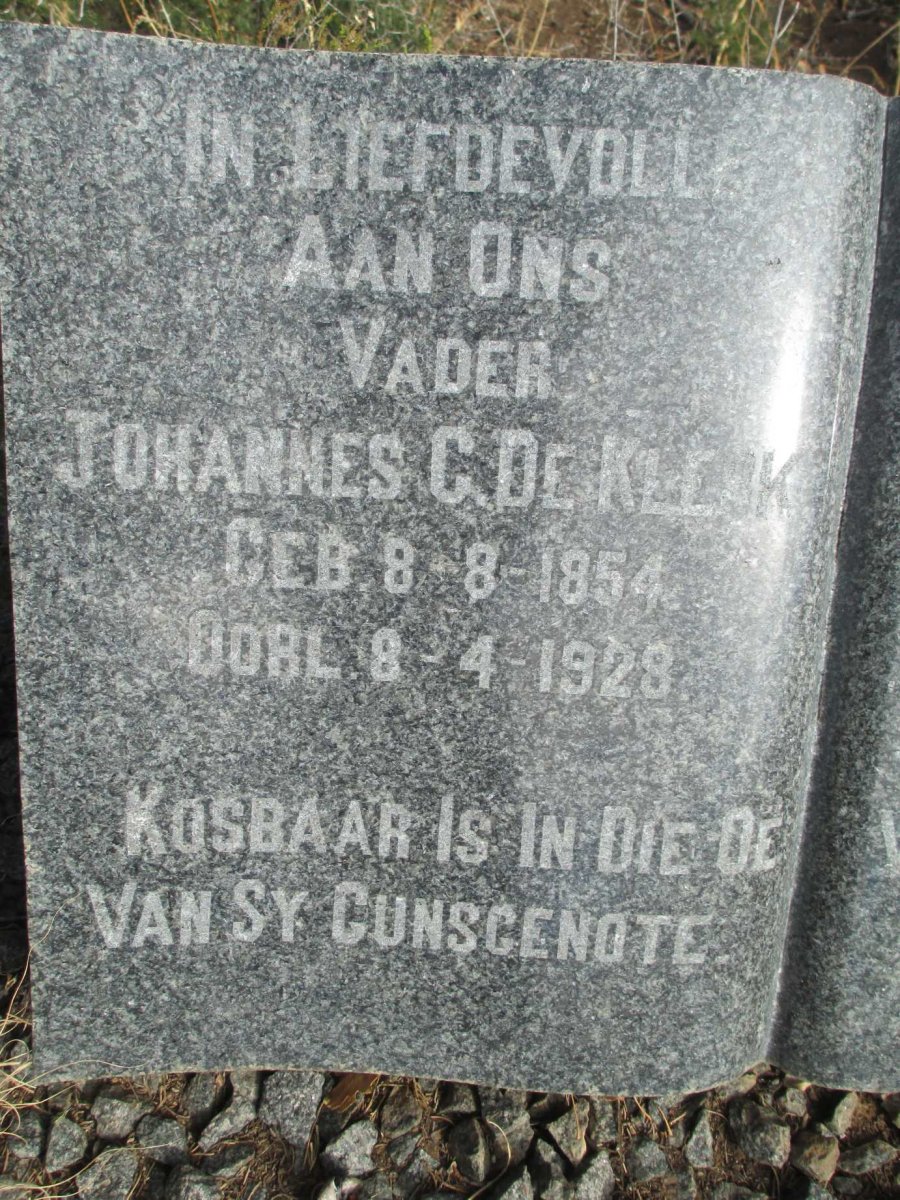 KLERK Johannes C., de 1854-1928
