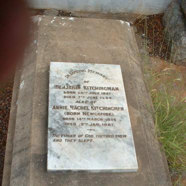 KITCHINGMAN Benjamin 1827-1904 :: KITCHINGMAN Annie Rachel nee NEWCOMBE 1846-1887