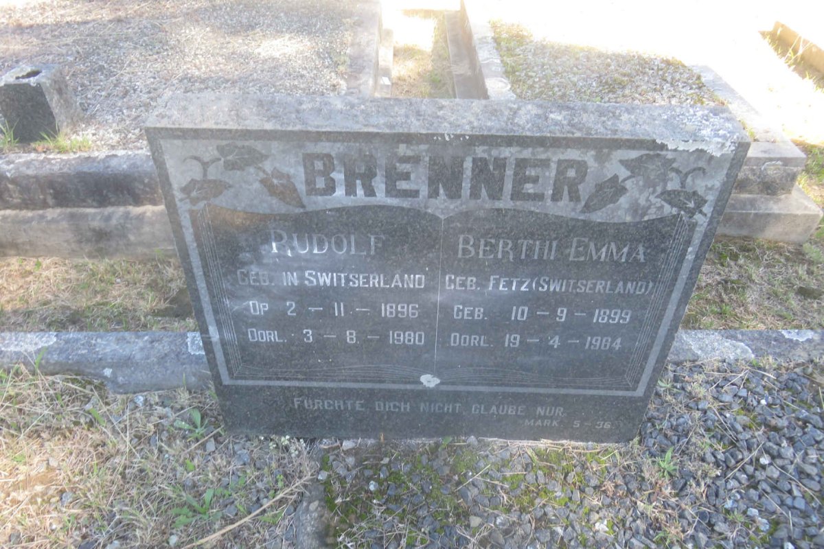 BRENNER Rudolf 1896-1980 &amp; Berthi Emma FETZ 1899-1964