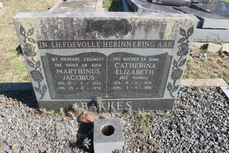 BAKKES Marthinus Jacobus 1904-1974 &amp; Catherina Elizabeth BAKKES 1914-1986
