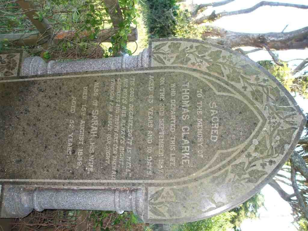 CLARKE Thomas -1887 &amp; Sarah -1839