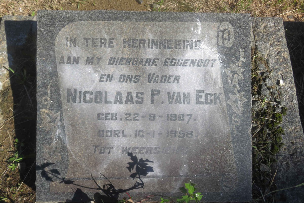 ECK Nicolaas P., van 1907-1958