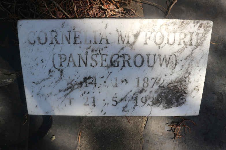 FOURIE Cornelia M. nee PANSEGROUW 1872-1939