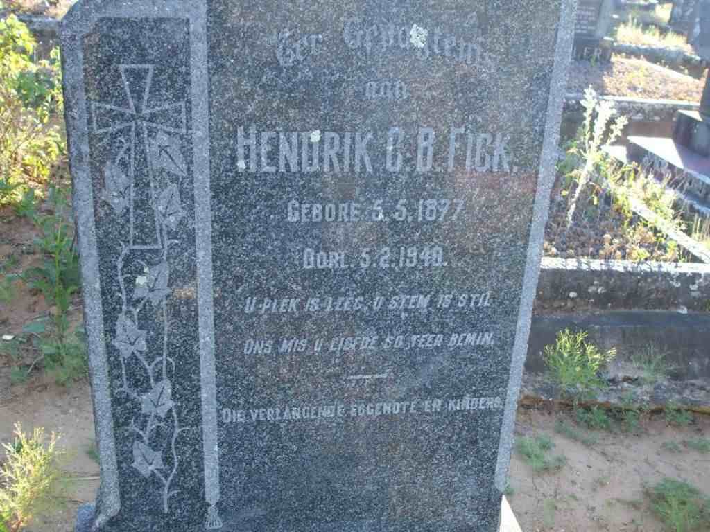 FICK Hendrik G.B. 1877-1940