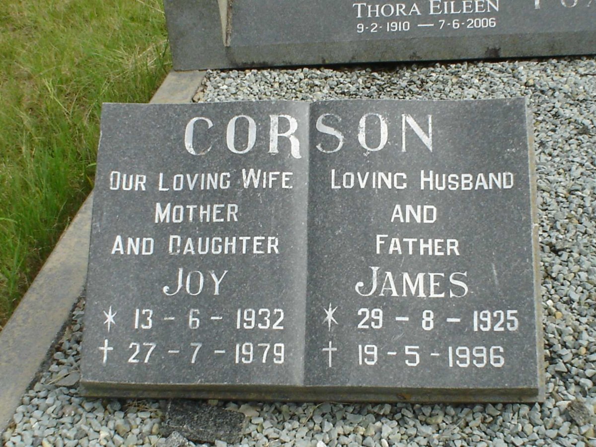 CORSON James 1925-1996 &amp; Joy 1932-1979