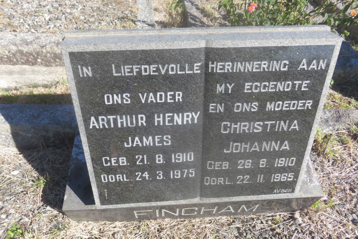 FINCHAM Arthur Henry James 1910-1975 &amp; Christina Johanna 1910-1965