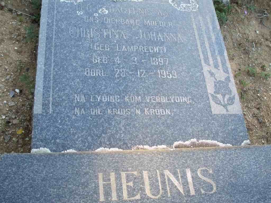 HEUNIS Christina Johanna nee LAMPRECHT 1897-1959