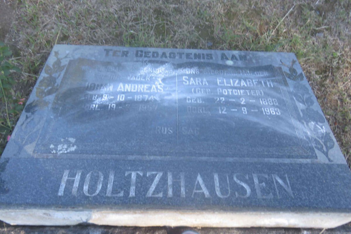 HOLTZHAUSEN Johan Andreas 1874-1957 &amp; Sarah Elizabeth POTGIETER 1888-1963