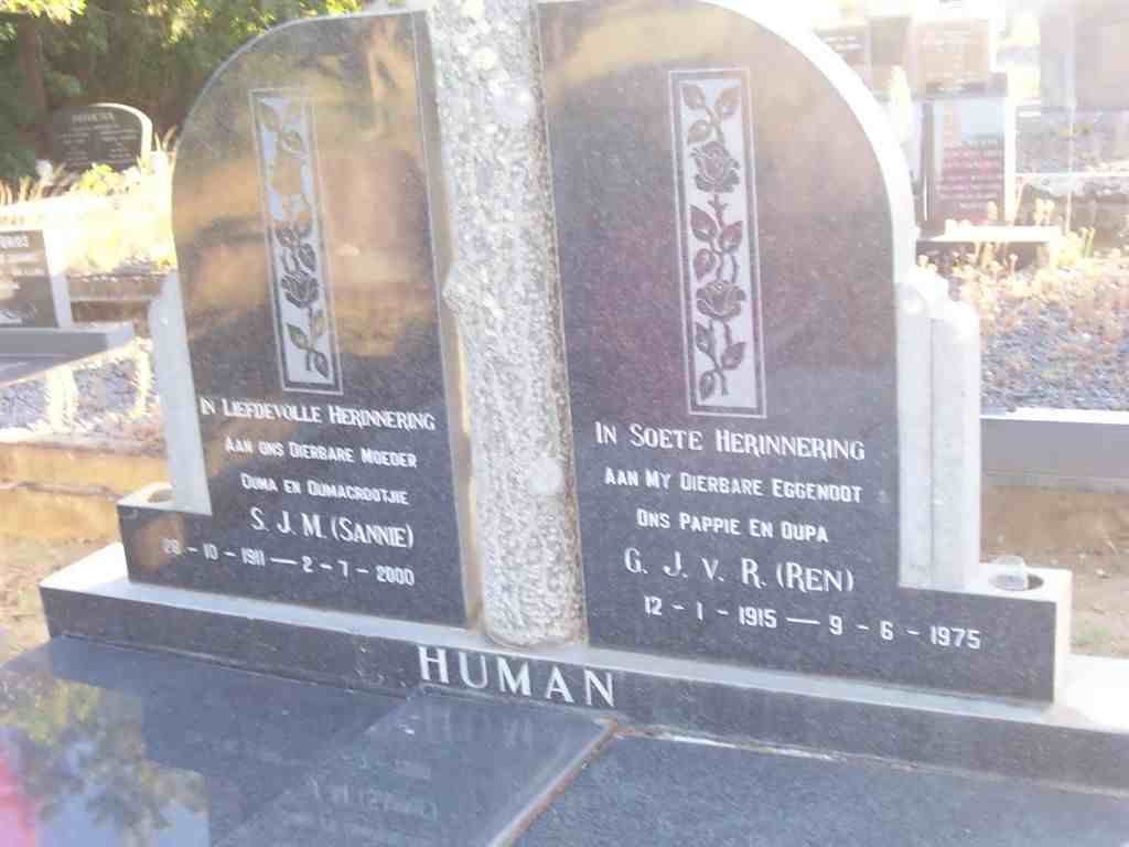 HUMAN G.J.v.R 1915-1975 &amp; S.J.M. 1911-2000