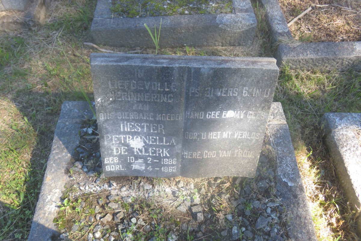 KLERK Hester Petronella, de 1886-1963