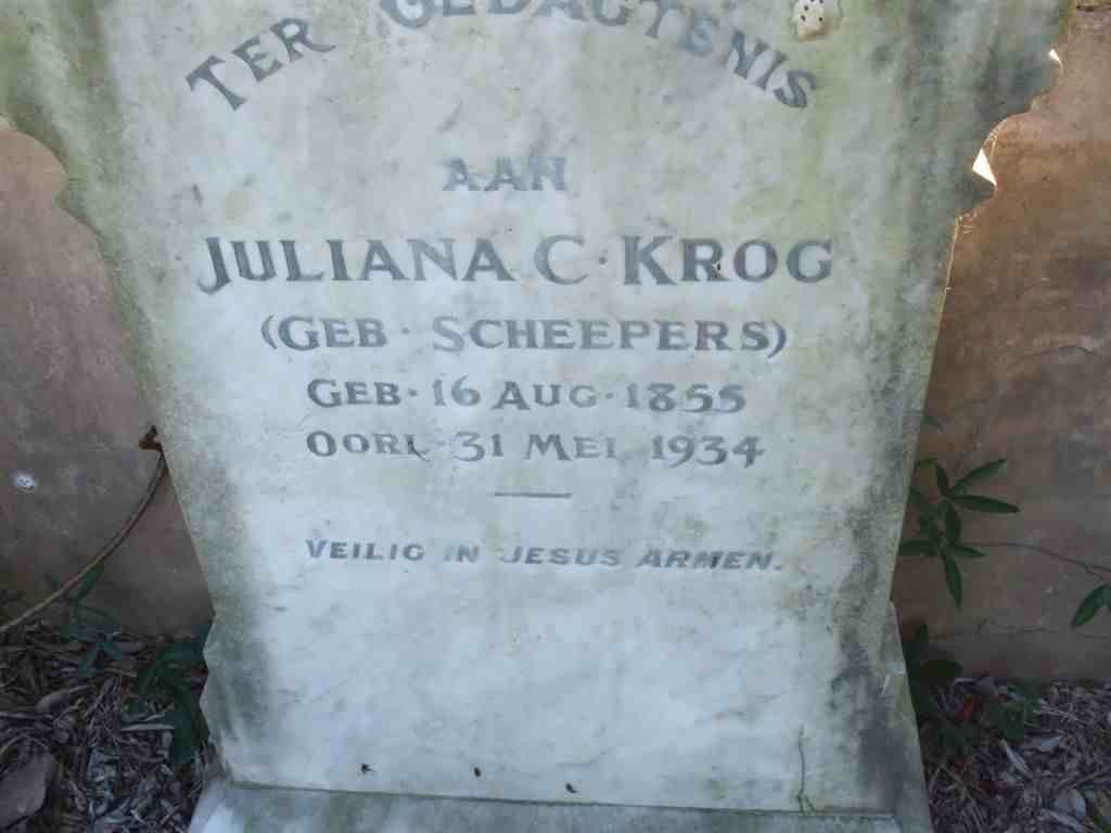 KROG Juliana C. nee SCHEEPERS 1855-1934