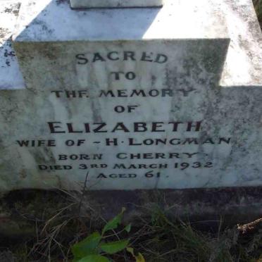 LONGMAN Elizabeth nee CHERRY -1932