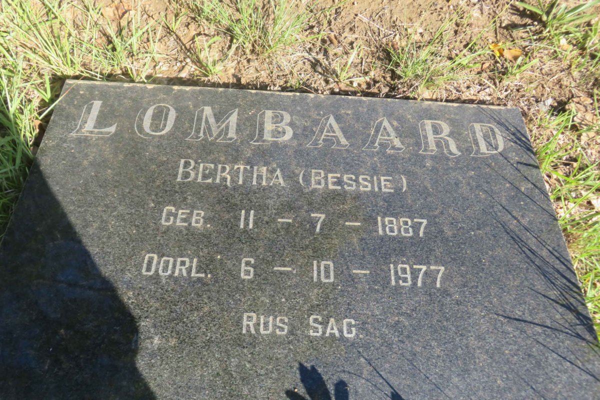 LOMBAARD Bertha 1887-1977