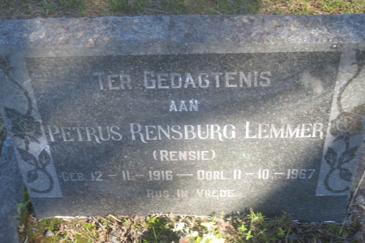 LEMMER Petrus Rensburg 1916-1967