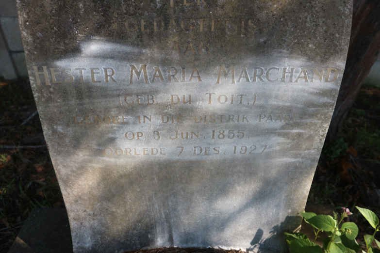 MARCHAND Hester Maria nee DU TOIT 1855-1927