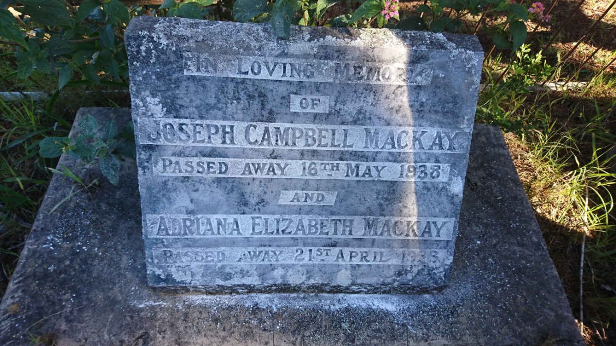 MACKAY Joseph Campbell -1938 &amp; Adriana Elizabeth -1938