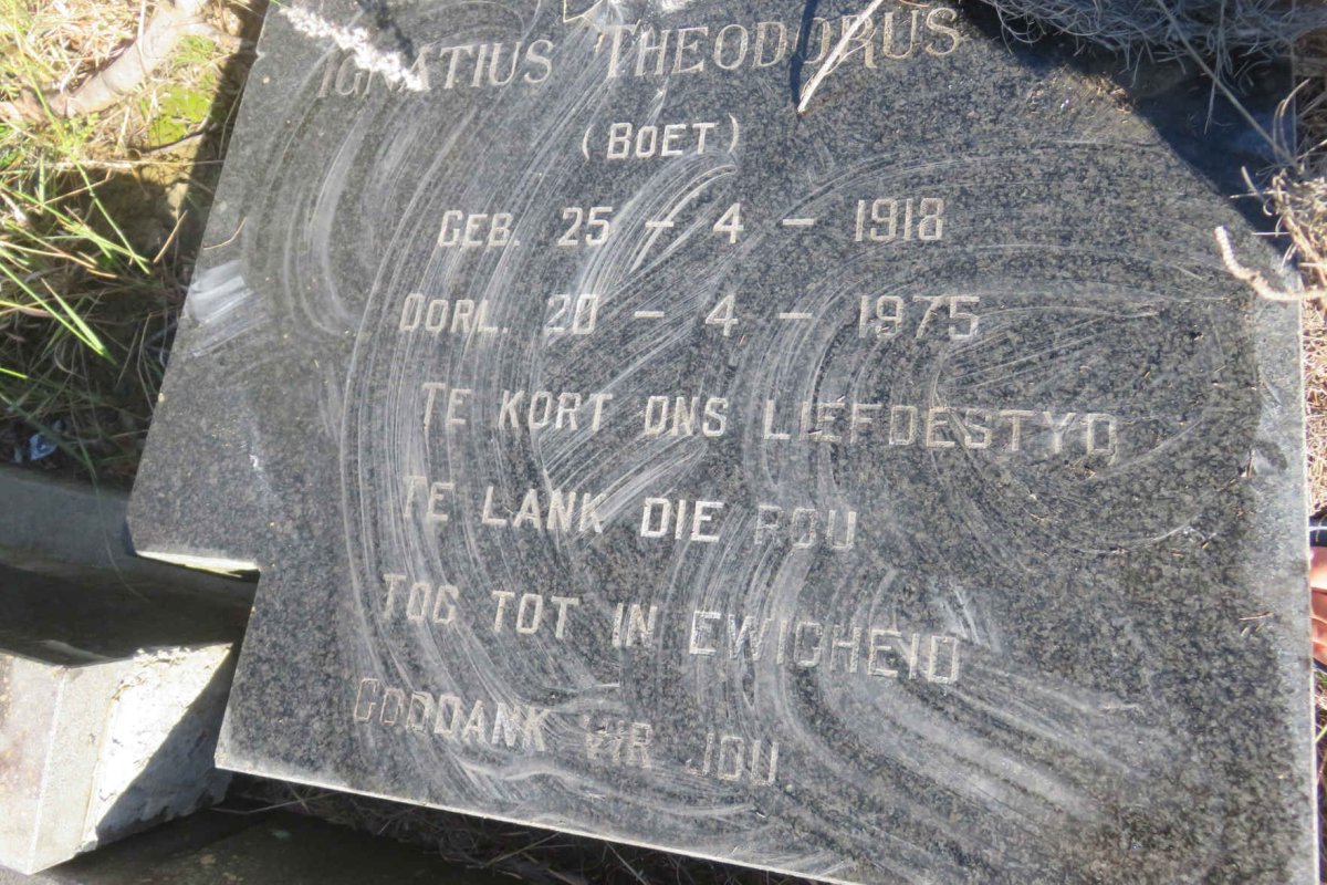 MÜLLER Ignatius Theodorus 1918-1975 &amp; Christina DU TOIT 1919-1998