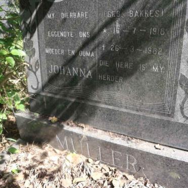 MÜLLER Johanna nee BAKKES 1918-1982