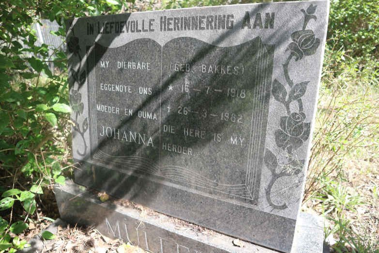 MÜLLER Johanna nee BAKKES 1918-1982
