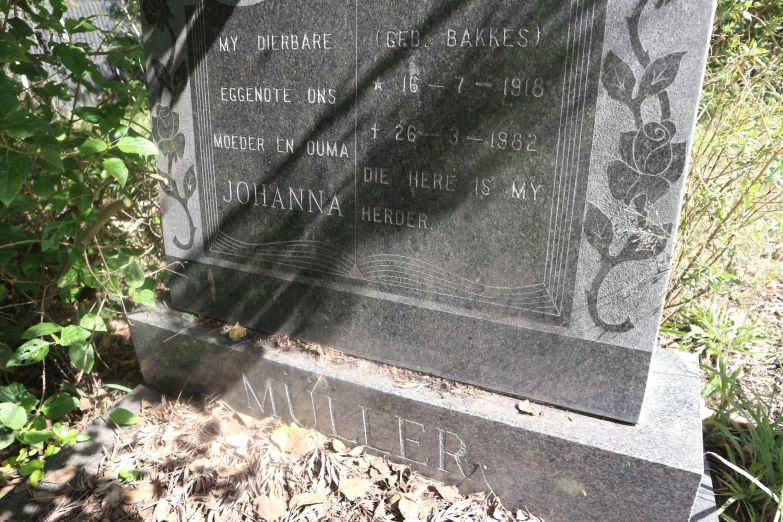 MÜLLER Johanna nee BAKKES 1918-1982