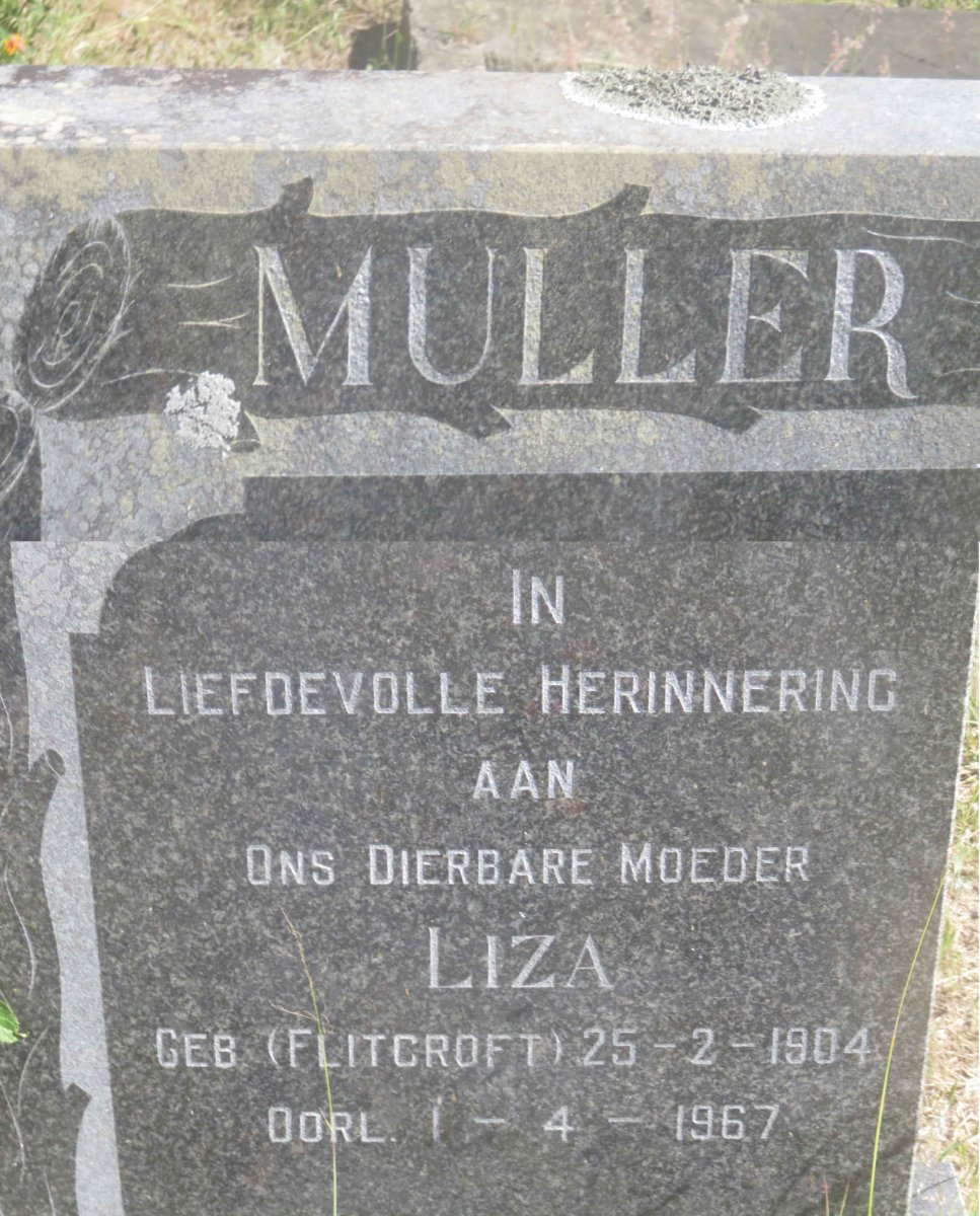 MULLER Liza nee FLITCROFT 1904-1967