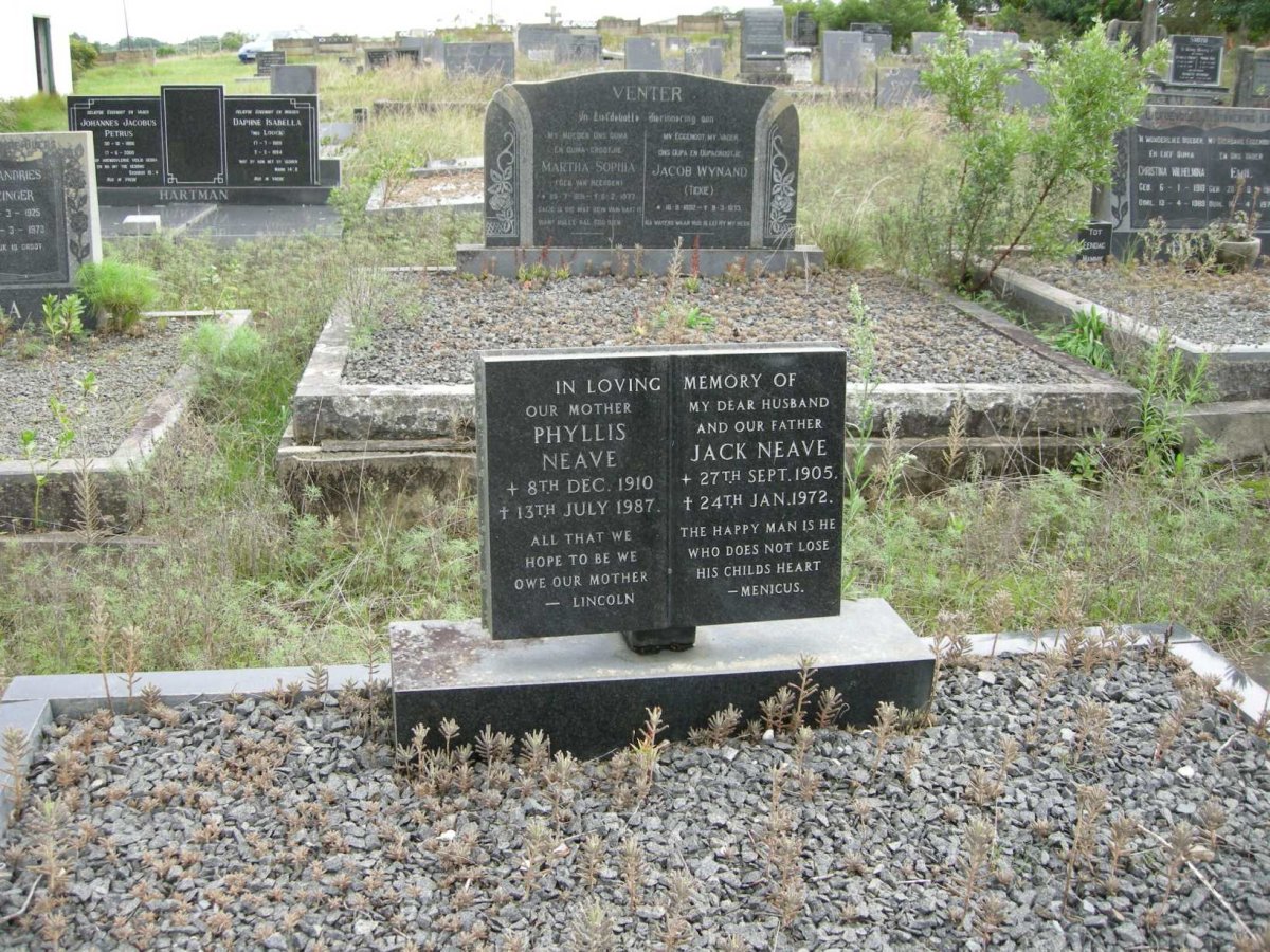 NEAVE Jack 1905-1972 &amp; Phyllis 1910-1987