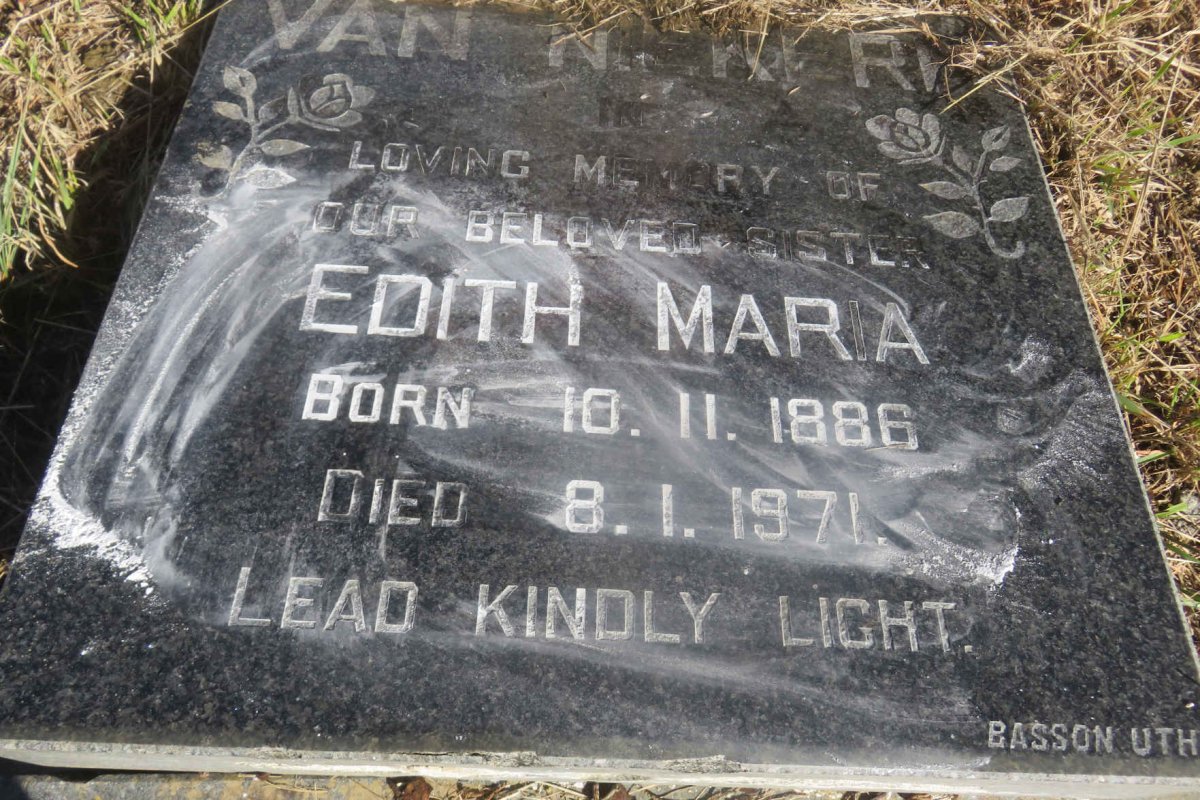NIEKERK Edith Maria, van 1886-1971