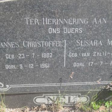 NEL Johannes Christoffel 1882-1961 &amp; Susara Maria VAN ZYL 1881-1951