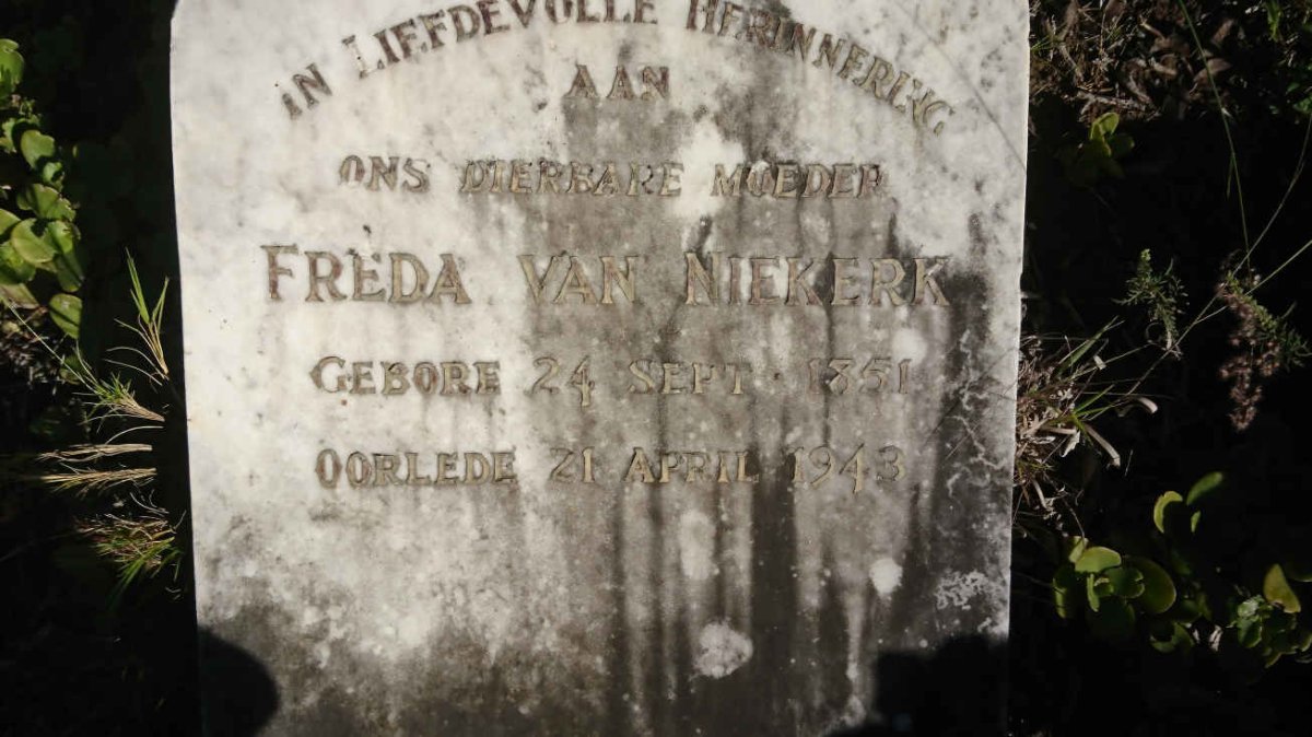 NIEKERK Freda, van 1851-1943