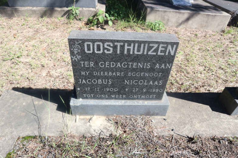 OOSTHUIZEN Jacobus Nicolaas 1900-1980