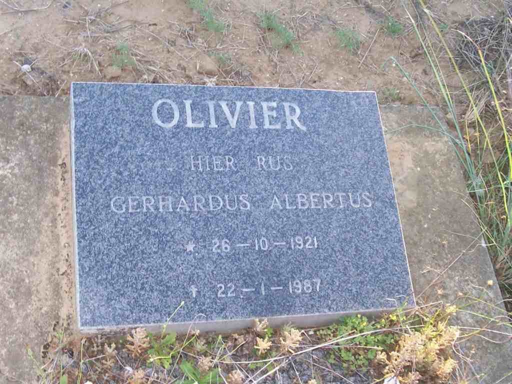 OLIVIER Gerhardus Albertus 1921-1987