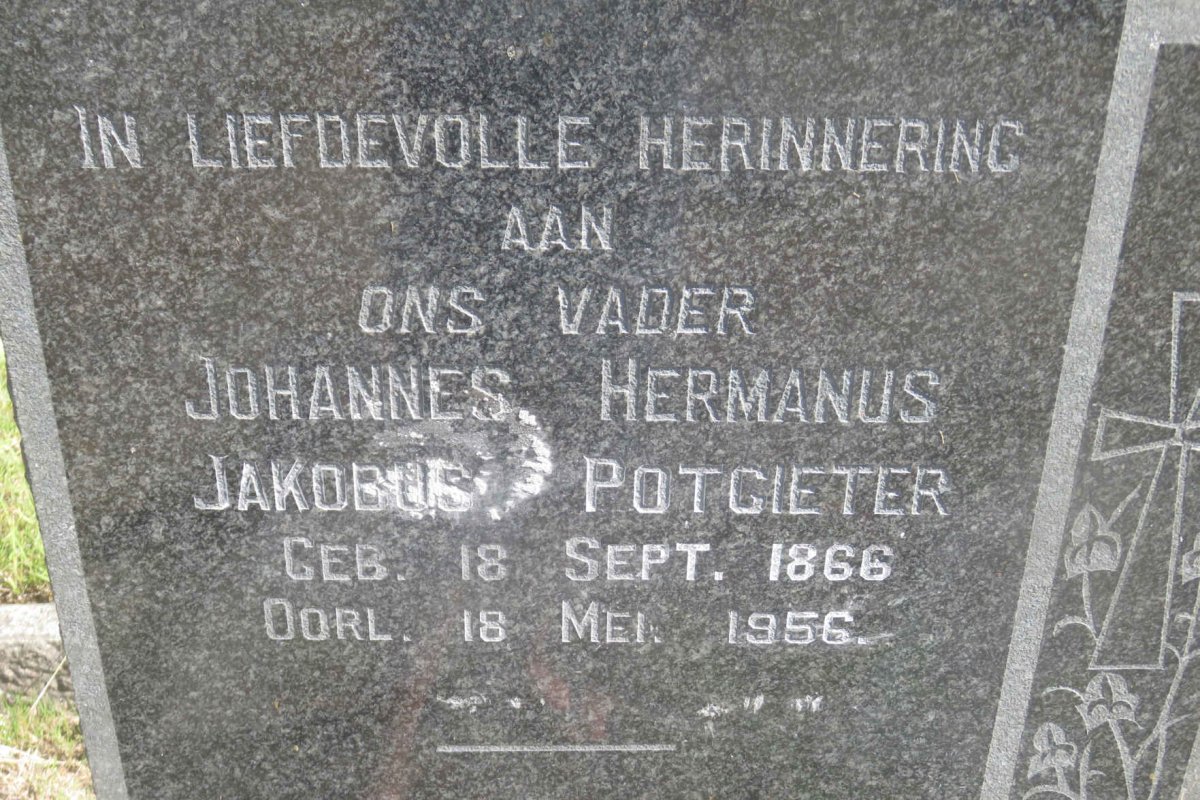 POTGIETER Johannes Hermanus Jakobus 1866-1956
