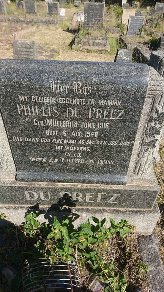 PREEZ Phillis, du nee MÜLLER 1916-1948