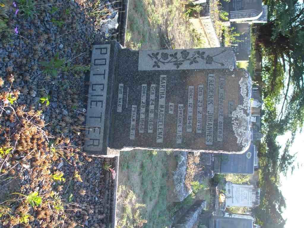 POTGIETER Frederik Johannes 1879-1945 &amp; Martha Magdelena 1883-1956