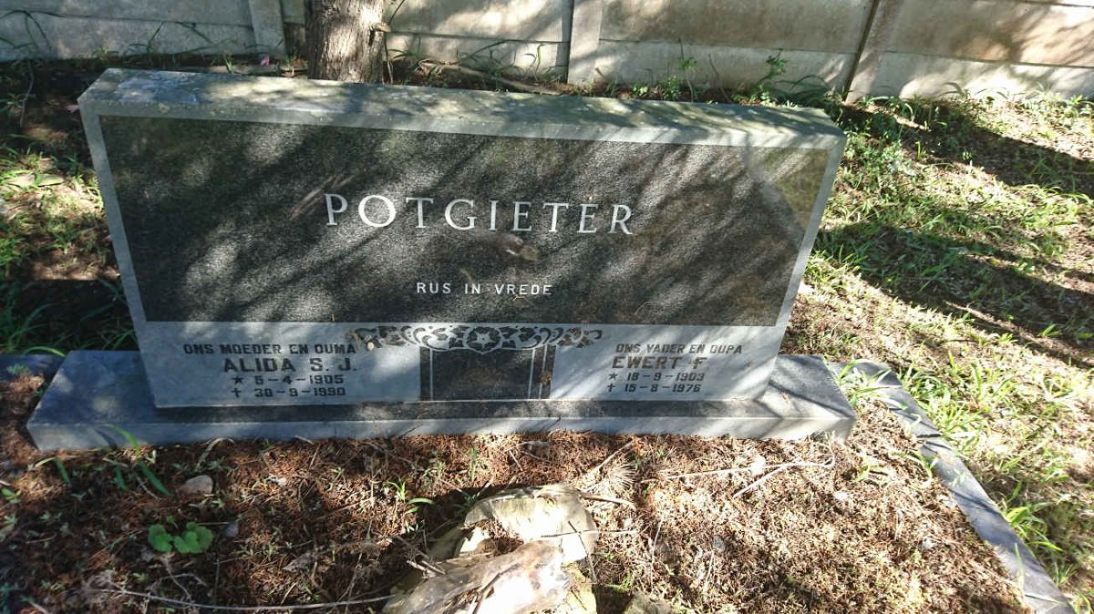 POTGIETER Ewert F. 1903-1976 &amp; Alida S.J. 1905-1990