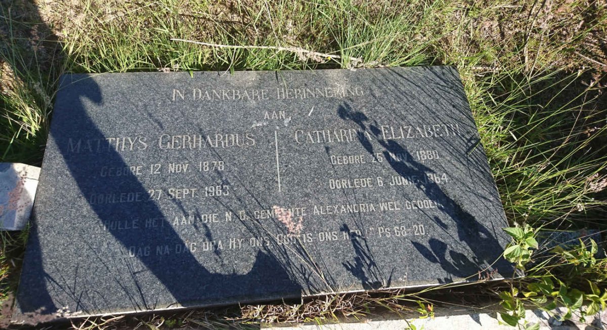 POTGIETER Matthys Gerhardus 1878-1963 &amp; Catharina Elizabeth 1880-1964