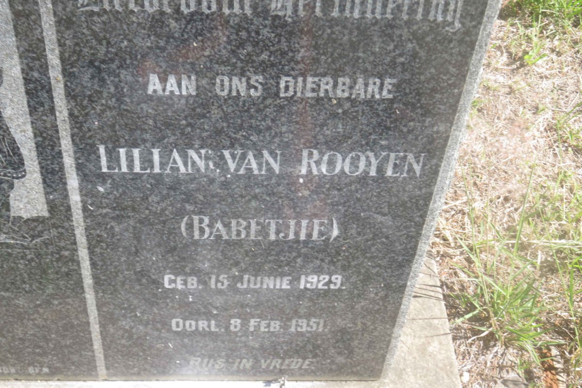 ROOYEN Lilian, van 1929-1951