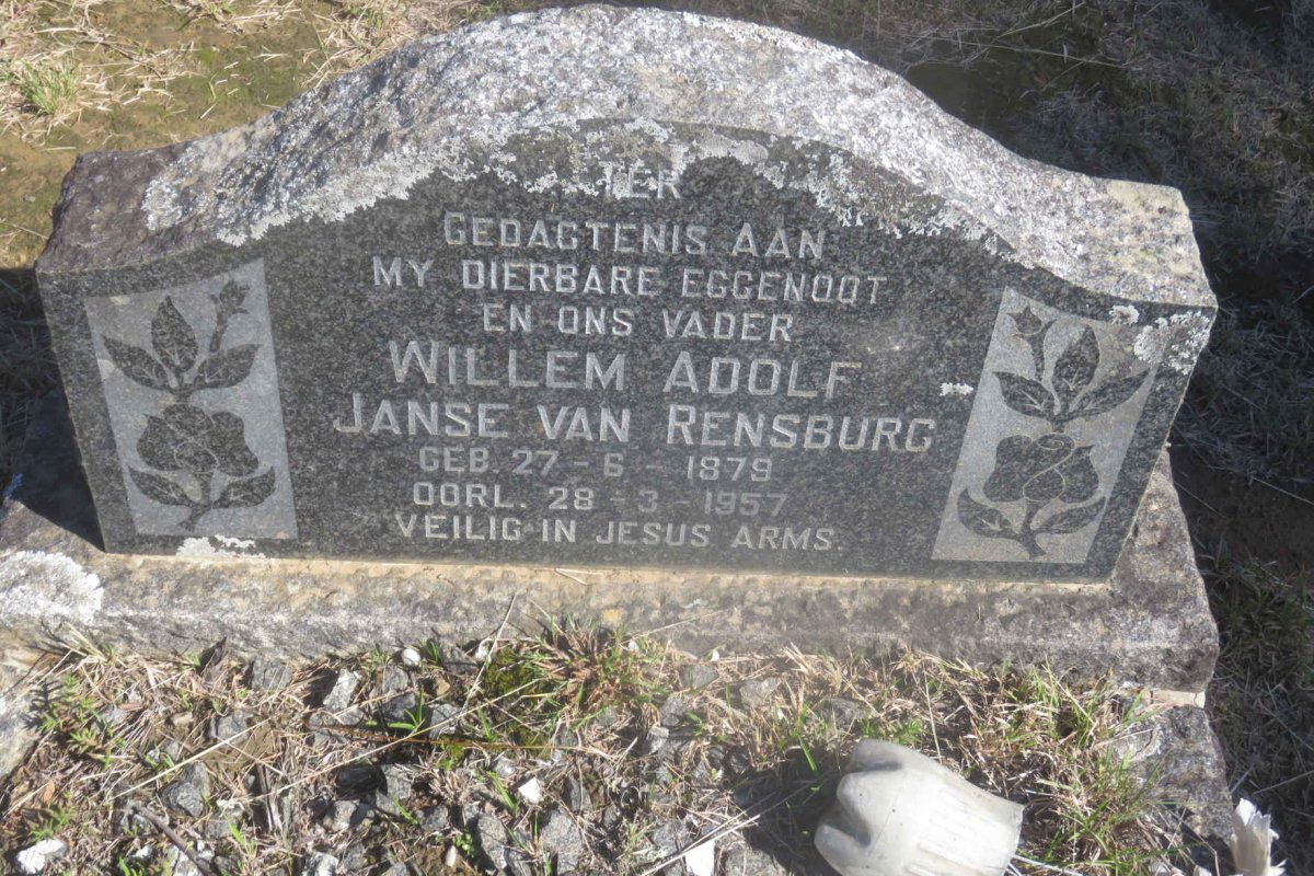 RENSBURG Willem Adolf, Janse van 1879-1957
