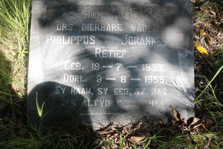 RETIEF Philippus Johannes 1859-1955