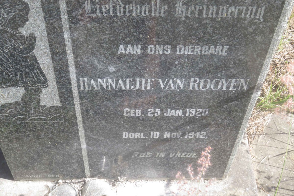 ROOYEN Hannatjie, van 1920-1942