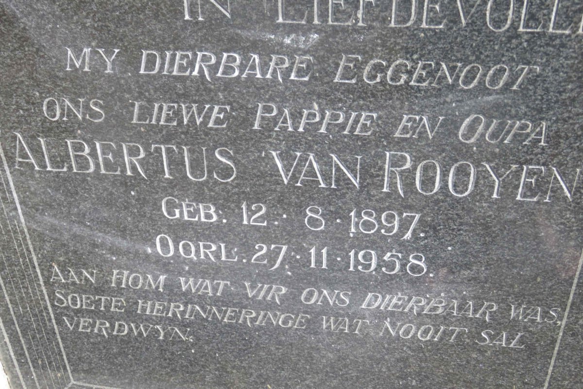ROOYEN Albertus, van 1897-1958 &amp; Killa 1896-1979