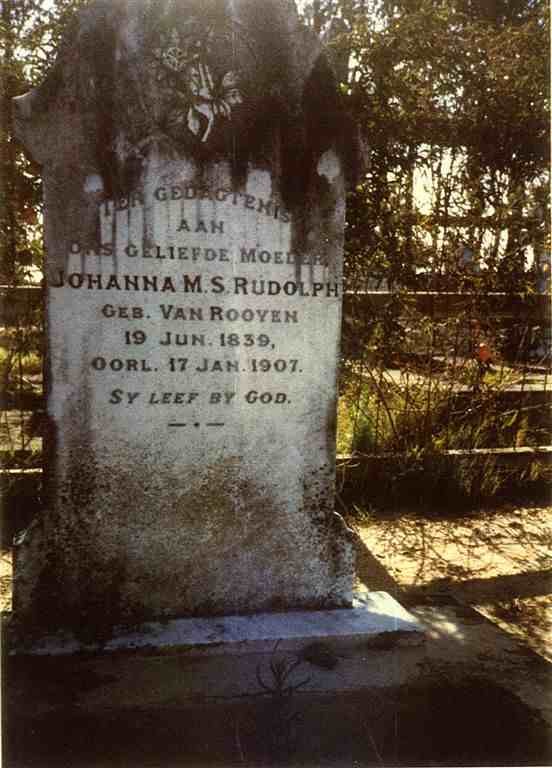RUDOLPH Johanna M.S. nee VAN ROOYEN 1839-1907