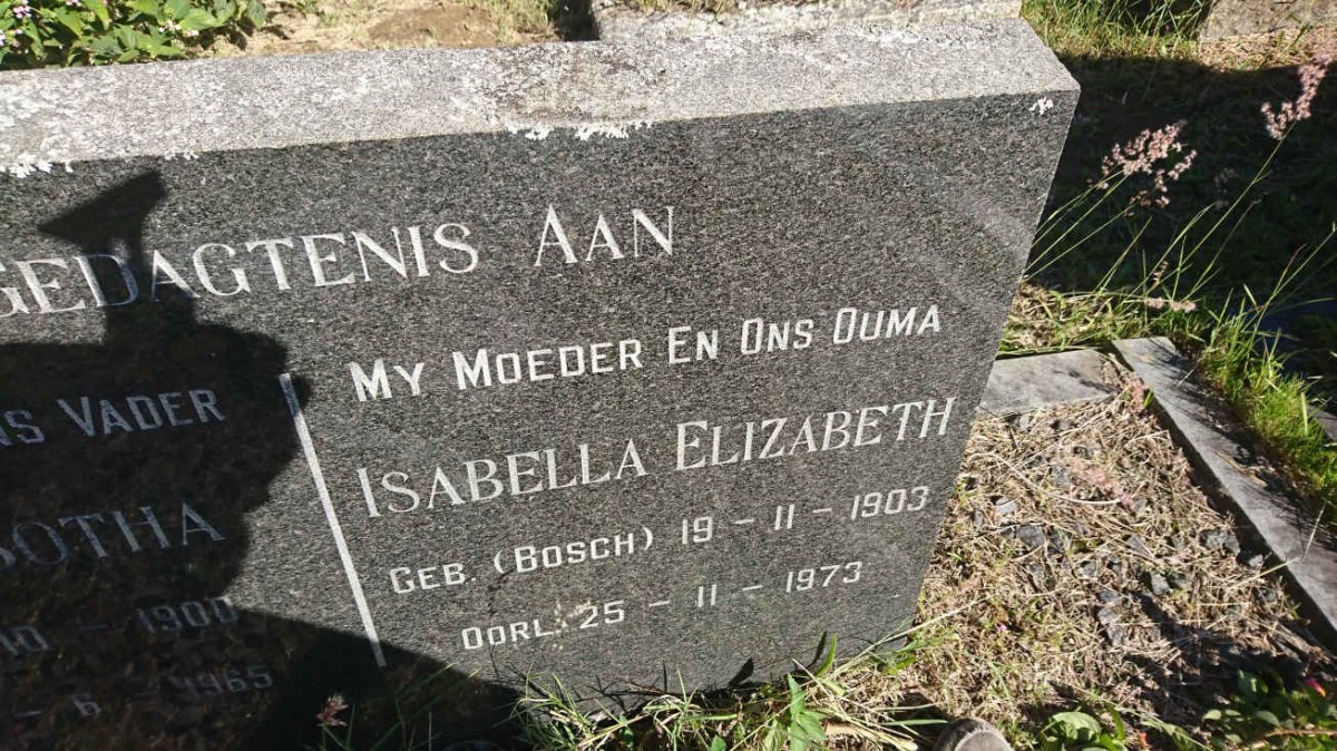 ROOYEN Louis Botha, van 1900-1965 &amp; Isabella Elizabeth BOSCH 1903-1973