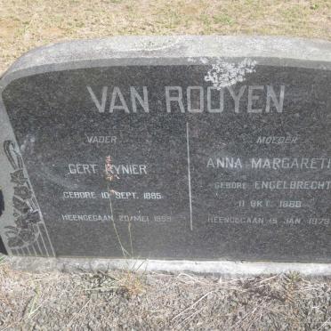 ROOYEN Gert Rynier 1885-1959 &amp; Anna Margaretha ENGELBRECHT 1888-1973