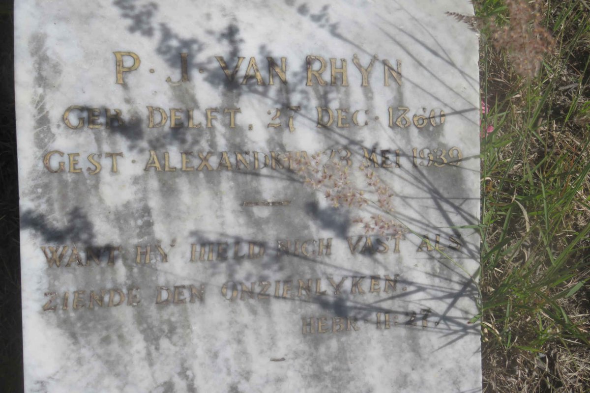 RHYN P.J., van 1860-1939