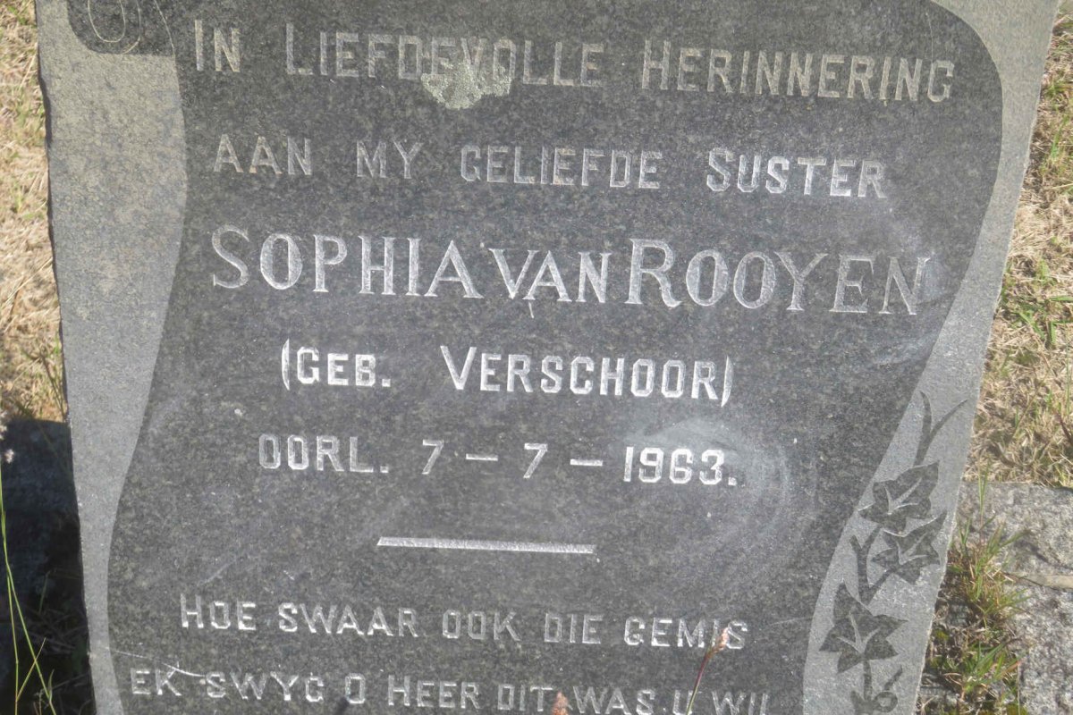 ROOYEN Sophia, van nee VERSCHOOR -1963