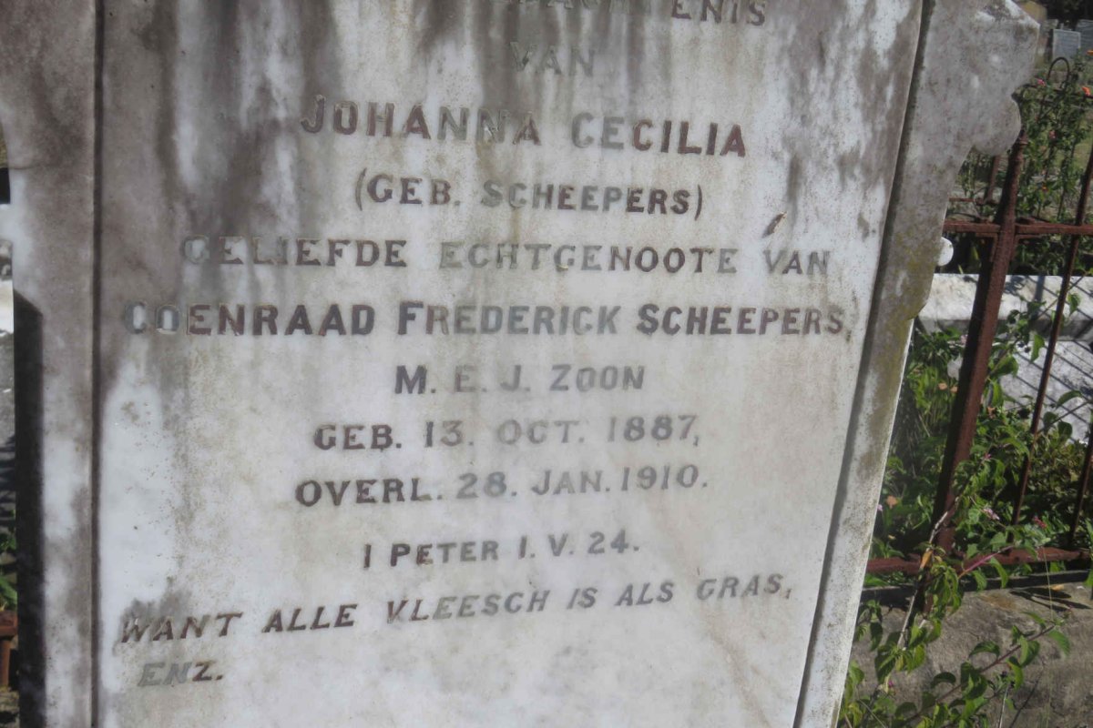 SCHEEPERS Johanna Cecilia nee SCHEEPERS 1887-1910