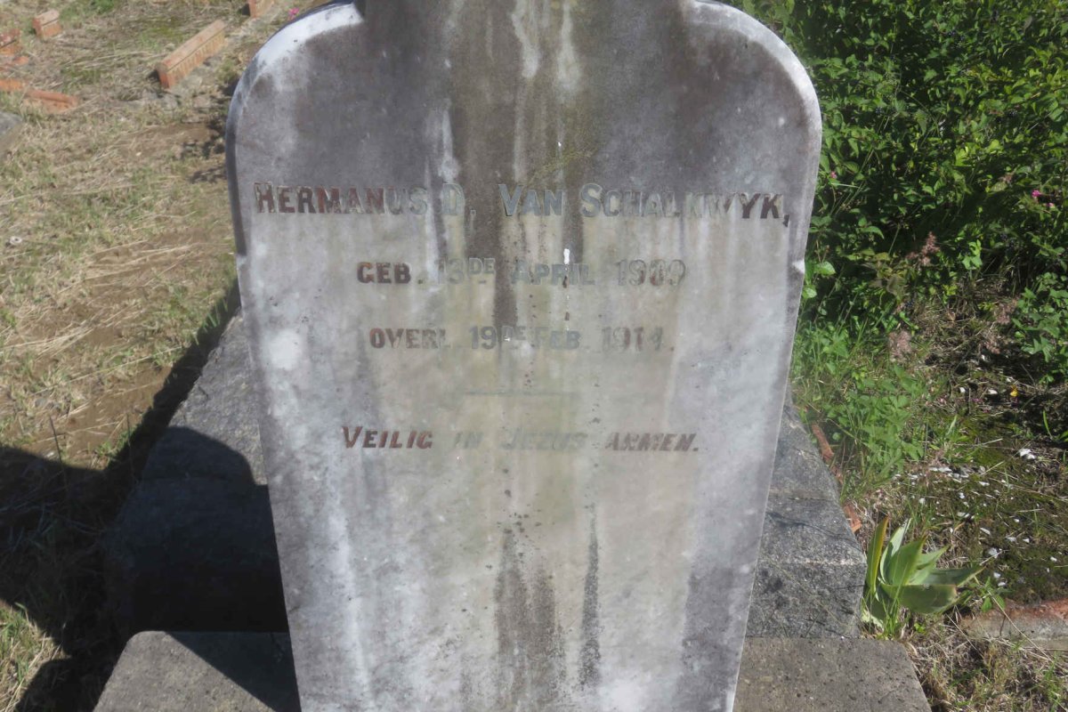 SCHALKWYK Hermanus D., van 1909-1914